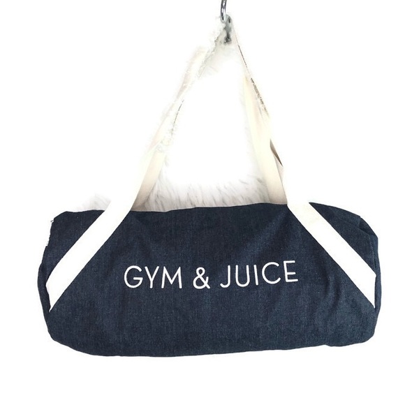 Handbags - “Gym & Juice” gym bag NWOT denim and canvas